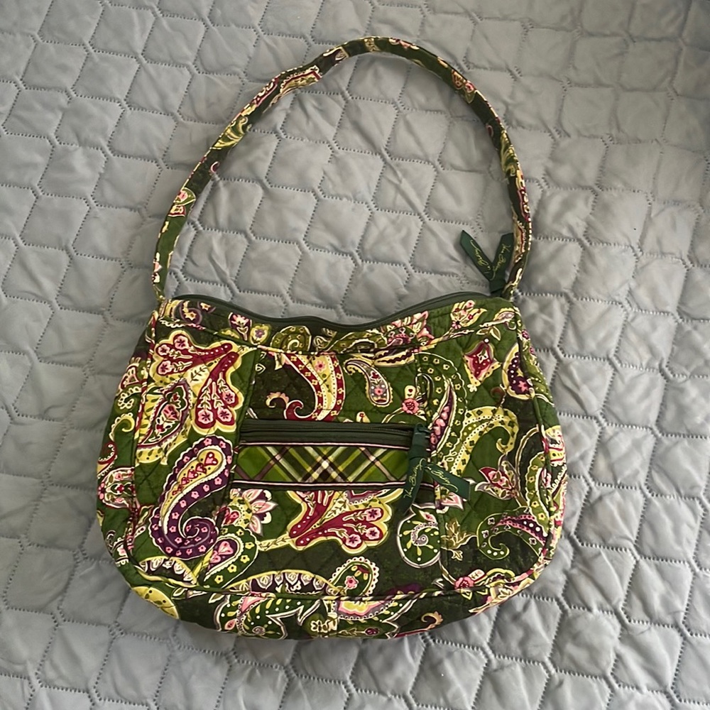 Vera Bradley Green Paisley Shoulder Purse